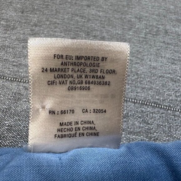 Anthropologie Maeve Blue Sleeveless Button Front Knee Length Midi Dress Size 2 - Picture 15 of 15